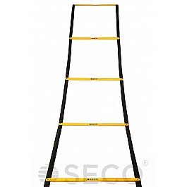 Тренировочная лестница координационная для бега SECO® складная 12 ступеней 5,1 м желтого цвета