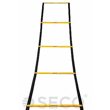 Тренировочная лестница координационная для бега SECO® складная 12 ступеней 5,1 м желтого цвета