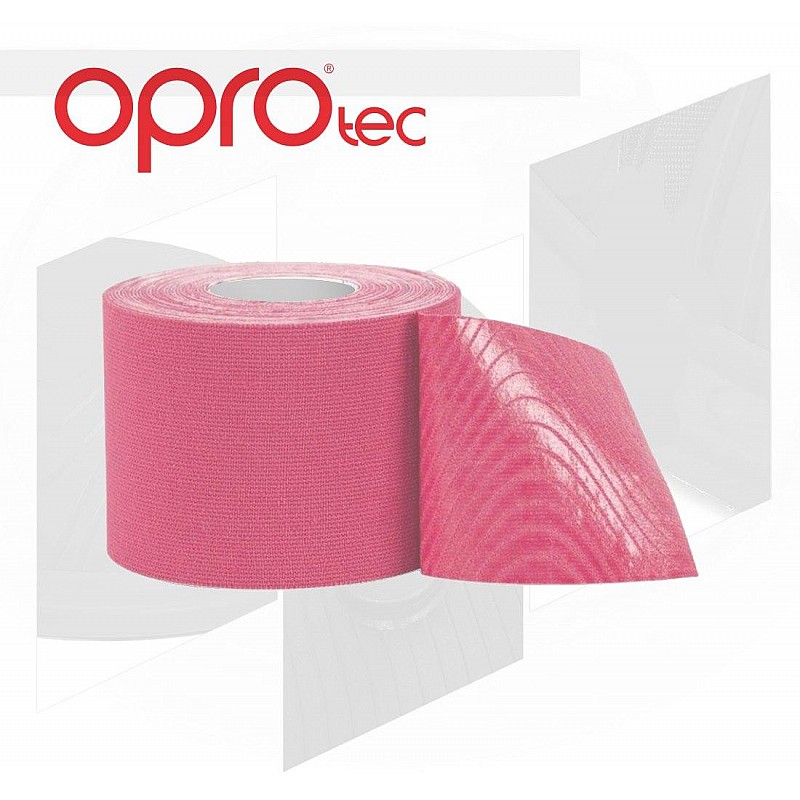 Кинезиологический тейп OPROtec Kinesiology Tape TEC57543 розовый 5cм*5м