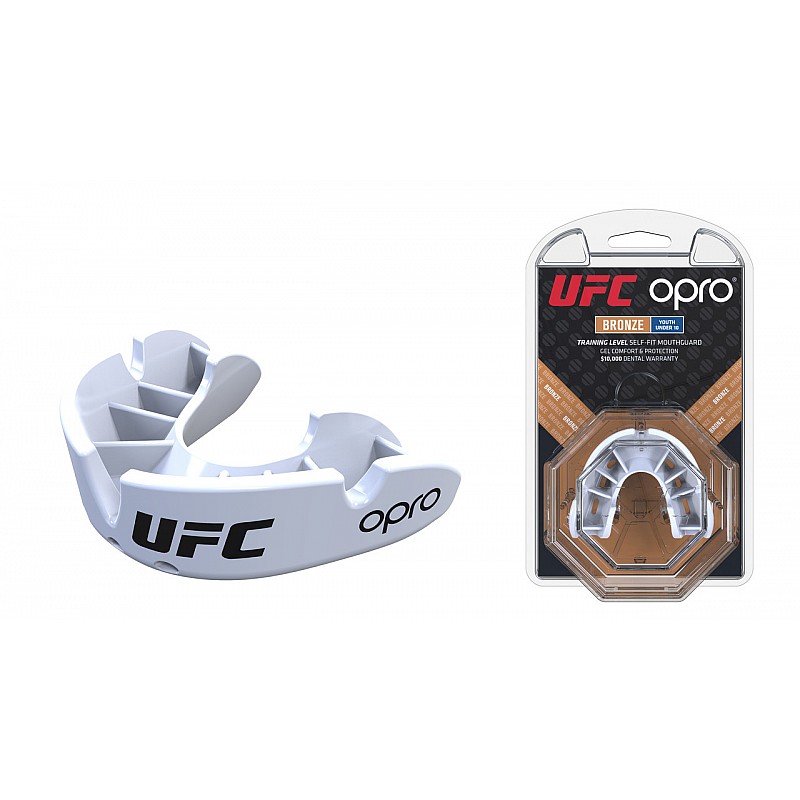 Капа OPRO Junior Bronze UFC Hologram White (art.002264002)