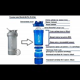 Шейкер спортивный BlenderBottle ProStak 22oz/650ml с 2-мя контейнерами Grey (ORIGINAL)