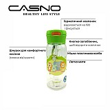 Бутылка для воды CASNO 400 мл KXN-1195 Зеленая (Малыши-зверята) с соломинкой