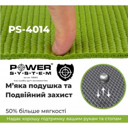 Коврик для йоги и фитнеса Power System PS-4014 Fitness-Yoga Mat Green