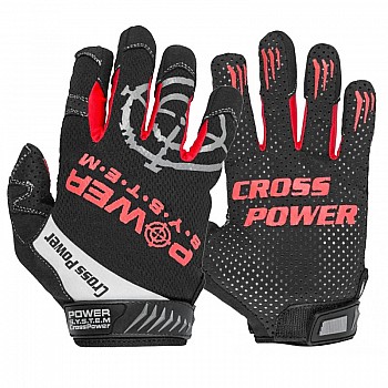 Перчатки для кроссфита с длинным пальцем Power System Cross Power PS-2860 Black/Red S