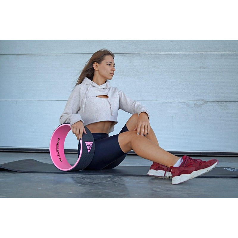 Йога колесо для фитнеса и аэробики Power System Yoga Wheel Pro PS-4085 Black/Pink