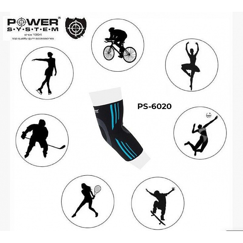 Налокотники спортивные Power System Elbow Support Evo PS-6020 Black/Blue L