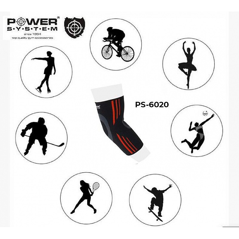 Налокотники спортивные Power System Elbow Support Evo PS-6020 Black/Orange M
