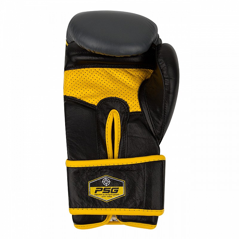 Боксерские перчатки PowerSystem PS 5005 Challenger Black/Yellow 10 унций