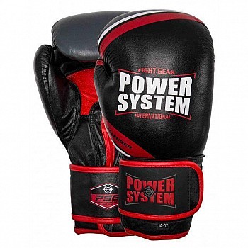 Боксерские перчатки PowerSystem PS 5005 Challenger Black/Red 16 унций