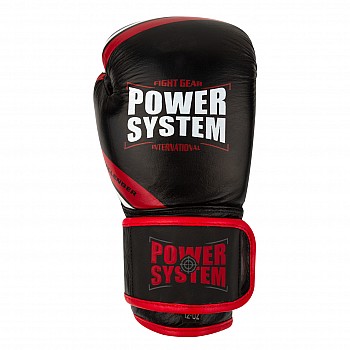 Боксерские перчатки PowerSystem PS 5005 Challenger Black/Red 16 унций - фото 2