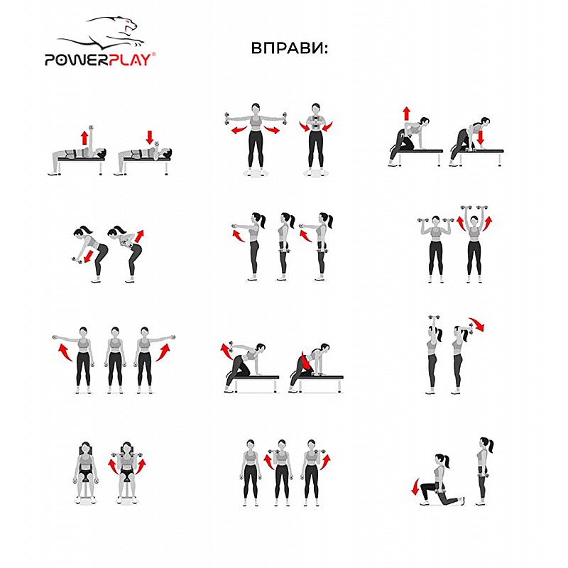 Гантель PowerPlay 4125 вінілова 2.5 кг Фіолетова