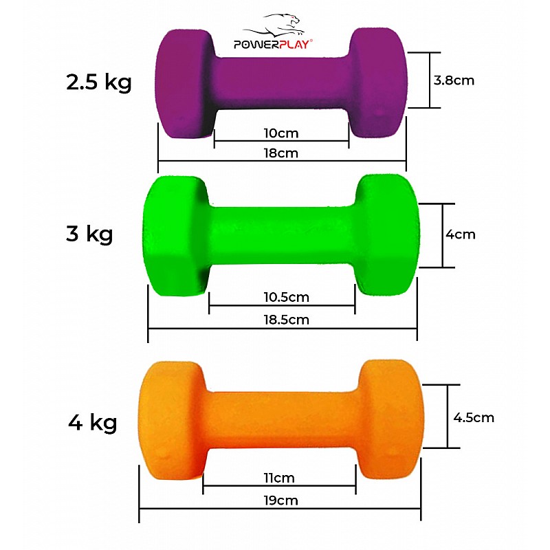 Гантель PowerPlay 4125 вінілова 4 кг Помаранчева