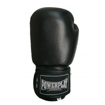 Боксерские перчатки PowerPlay 3088 черные [натуральная кожа] 18 унций - фото 2
