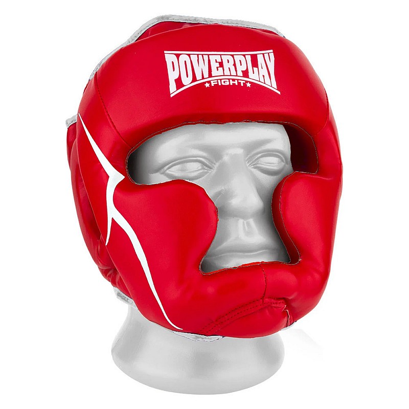 Боксерский шлем тренировочный PowerPlay 3100 PU Красный M