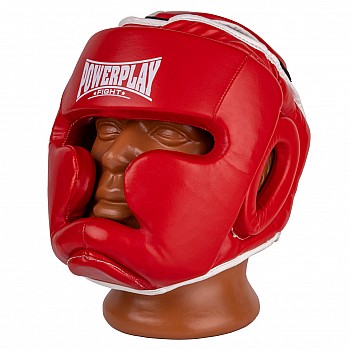 Боксерский шлем тренировочный PowerPlay 3100 PU Красный M - фото 2