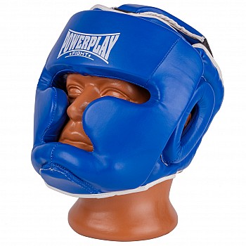 Боксерский шлем тренировочный PowerPlay 3100 PU Синий M - фото 2