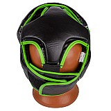 Боксерский шлем тренировочный PowerPlay 3100 PU Черно-зеленый XS
