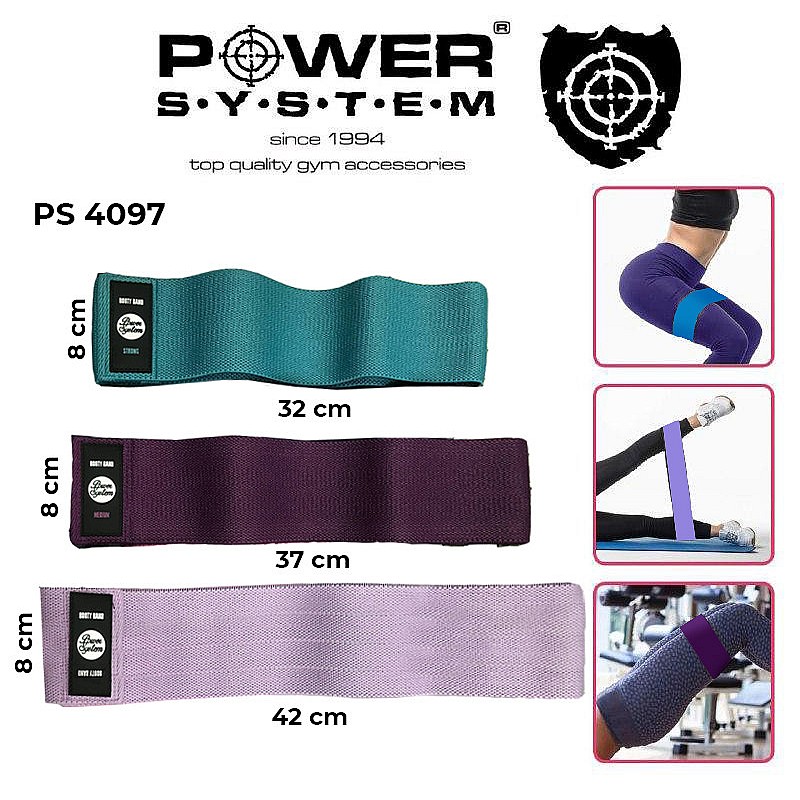 Набор тканевых резинок для пилатеса Power System PS-4097 Booty Band Set
