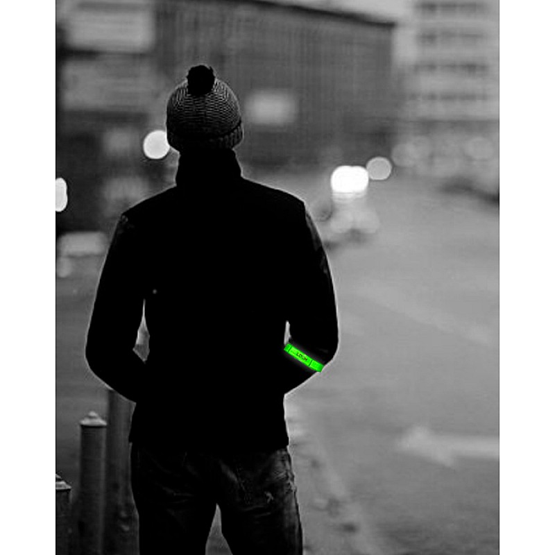 Світловідбиваючі Slap браслети з оксамитовою підкладкою Loom Reflectors green фото товару