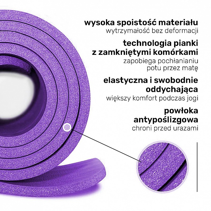 Килимок для йоги та фітнесу + чохол 4yourhealth Fitness Yoga Mat 0095 (180*61*1см) Фіолетовий