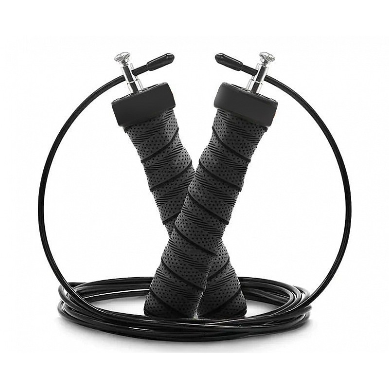 Скакалка швидкісна 4yourhealth Cross Weighted Rope 2.5m. на підшипниках, регульована 1146 Чорна