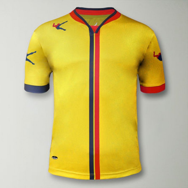 Футболка игровая LEGEA BEIRA желто-красная фото товара