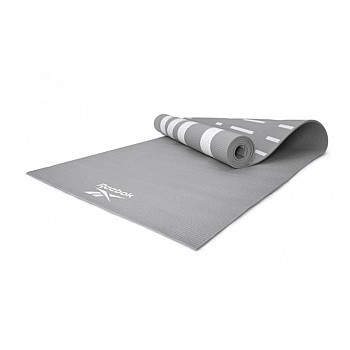 Двосторонній килимок для йоги Reebok Double Sided 4mm Yoga Mat сірий Уні 173 х 61 х 0,4 см