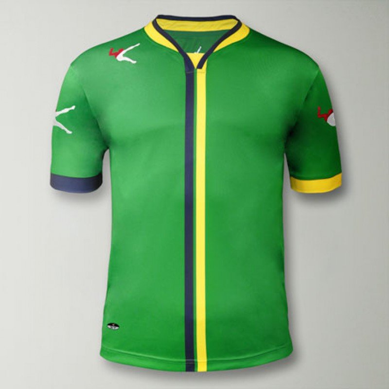 Футболка ігрова LEGEA BEIRA зелено-жовта фото товару