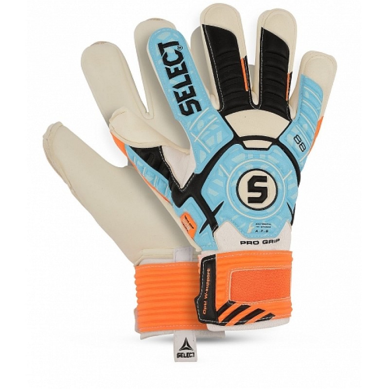 Вратарские перчатки SELECT 88 Pro Grip  блакитн/помаран/чорн, 9,5 фото товара