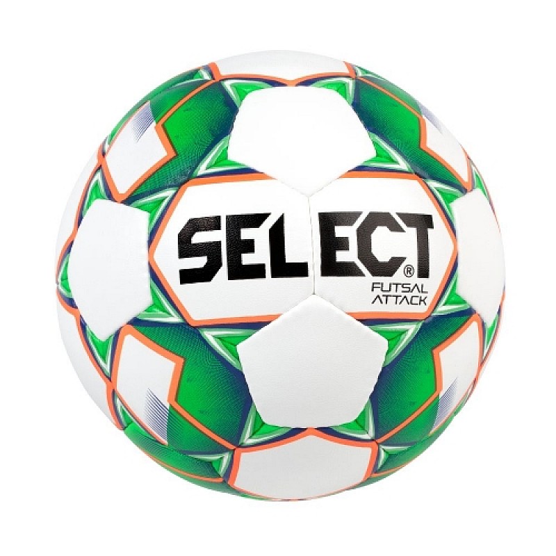 М’яч футзальний SELECT Futsal Attack (smpl) біл/зелений, grain