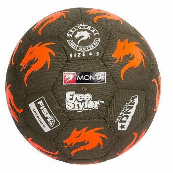 Мяч для футбольного фристайла Monta FreeStyler чорн/помаранч, 4,5