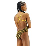 Суцільний жіночий купальник TYR Women's Fizzy Cutoutfit, Black/Gold, 26, Black/Gold