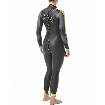 Гідрокостюм жіночий TYR Women’s Hurricane Wetsuit Cat 2, Чорний, M, Black/Yellow/Turquoise
