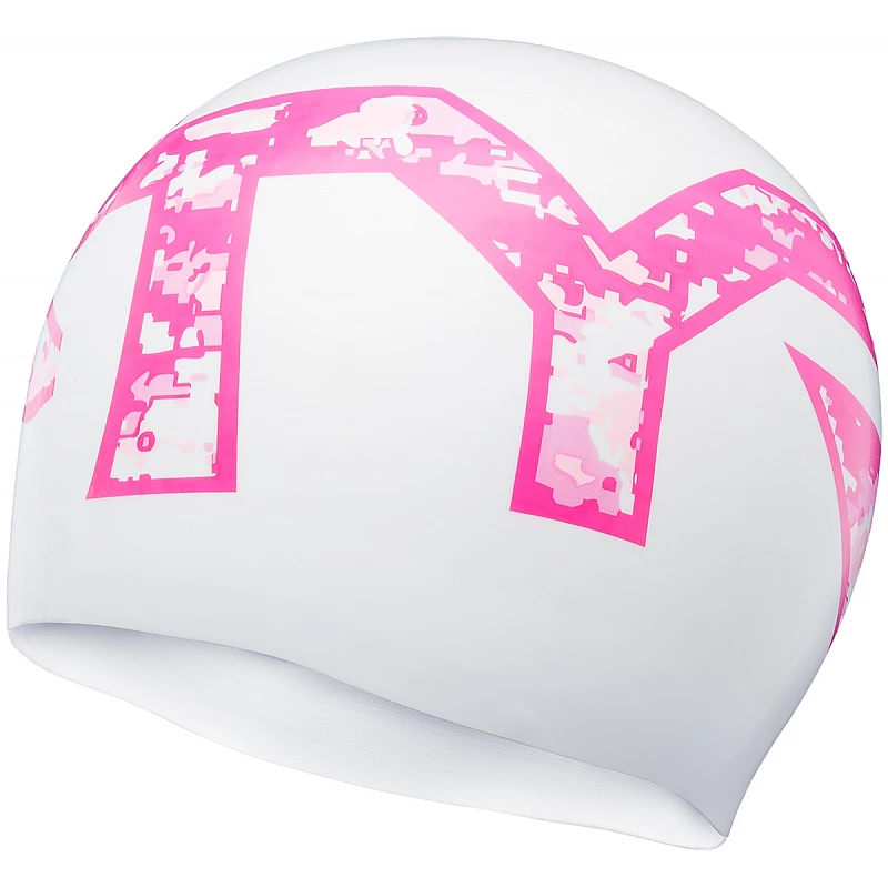 Шапочка для плавання TYR Pink Silicone Swim Cap, WHT/PINK, Onesize, WHT/PINK
