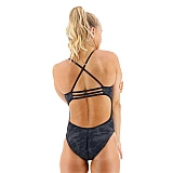 Суцільний жіночий купальник TYR Women's Blackout Camo Trinityfit, Black/Black, 26, Black/Black
