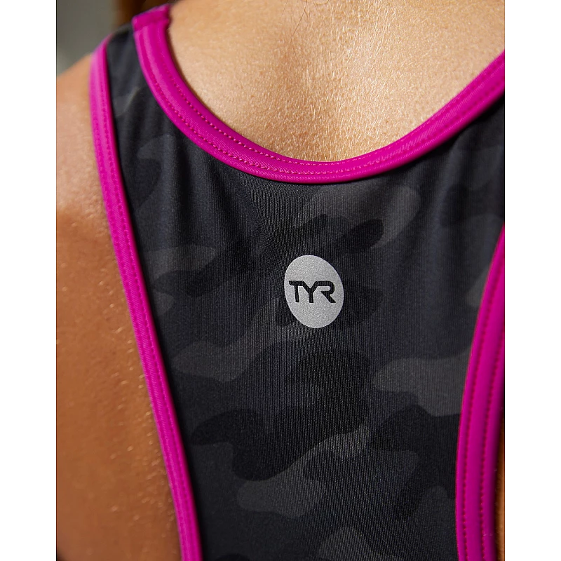 Топ жіночий TYR Women’s Blackout Camo Lyn Racerback, Black, 6, Black