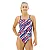 Суцільний жіночий купальник TYR Women's Homeland Cutoutfit, Red/White/Blue, 26, Red/White/Blue