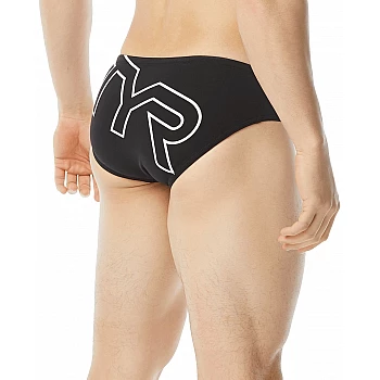 Чоловічі плавки TYR Men’s Big Logo Racer, Черный, 36, Black/White