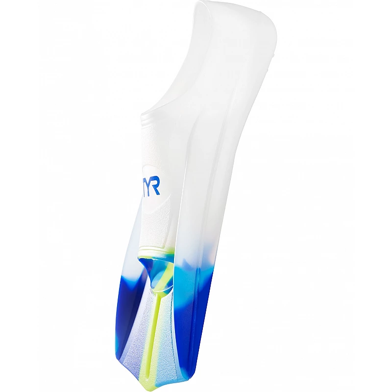 Ласти короткі TYR Stryker Silicone Fins, Blue/Yellow/Clear, M, Blue/Yellow/Clear