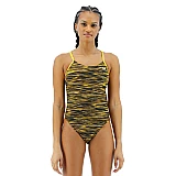 Суцільний жіночий купальник TYR Women's Fizzy Cutoutfit, Black/Gold, 26, Black/Gold