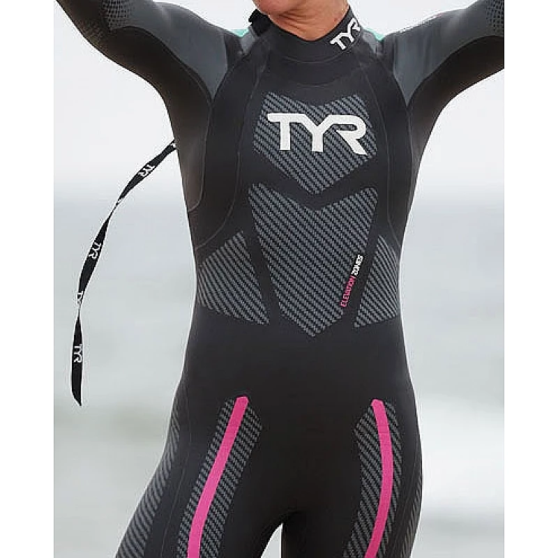 Гідрокостюм жіночий TYR Women’s Hurricane Wetsuit Cat 5, Чорний, XL, Black/Turquoise/Fuschia