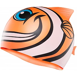 Шапочка для плавання TYR CharacTYRS Happy Fish Silicone Kids’ Swim Cap, Orange, Onesize, Orange