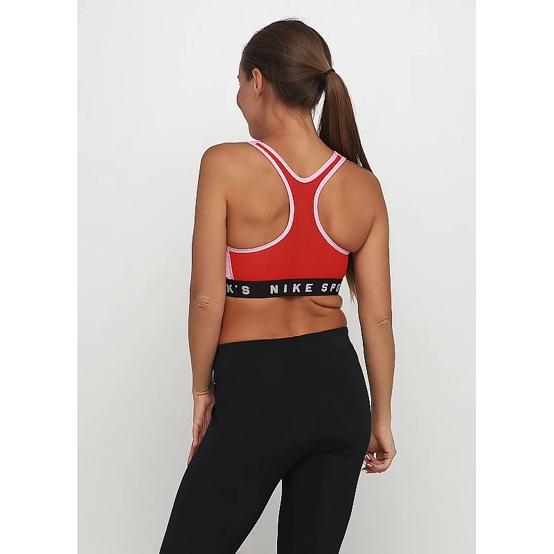 Топ Nike MESH BACK SWOOSH BRA Жінки р.XS Чорний/Рожевий