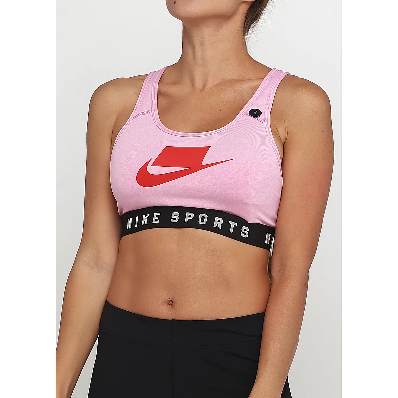 Топ Nike MESH BACK SWOOSH BRA Жінки р.XS Чорний/Рожевий