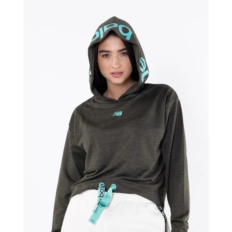 Худі New Balance Relentless Cinched Hem Жіноча р.XS Зелений/Бірюзовий