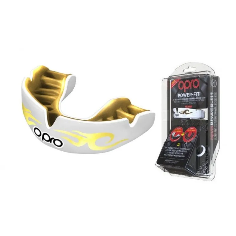 Капа OPRO Power-Fit Bling-Urban Series White/Gold фото товару