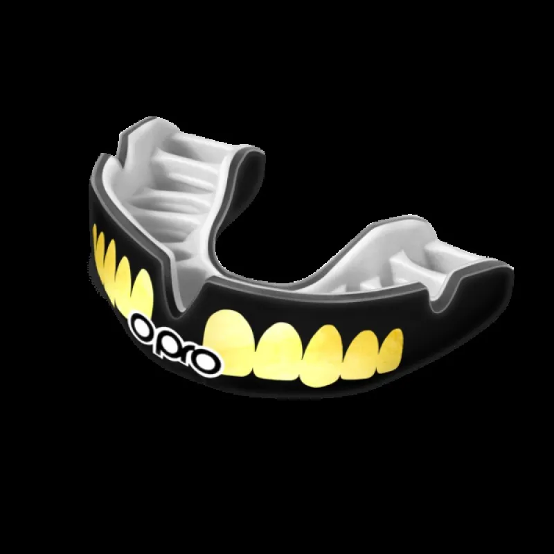 Капа OPRO Power-Fit Bling-Teeth Series Black/White фото товару