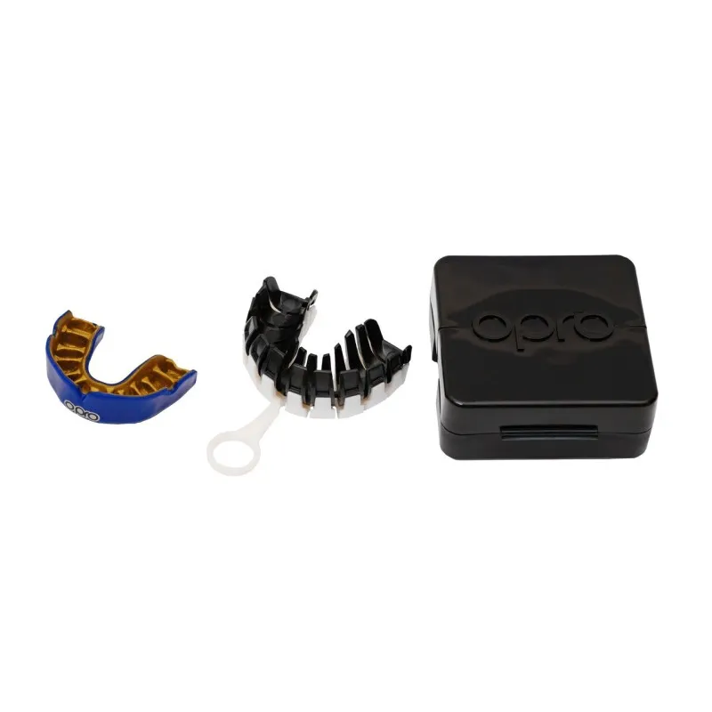 Капа OPRO Power-Fit Single Series Dark Blue/Gold фото товара