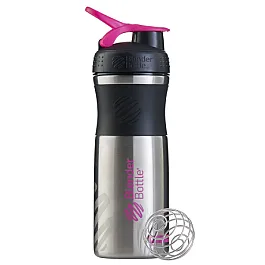 Спортивная бутылка-шейкер BlenderBottle SportMixer Stainless Steel Pink 820мл (из нержавеющей пищевой cтали)