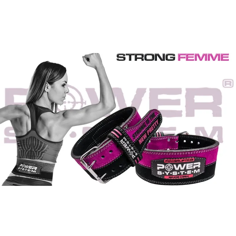 Пояс для пауэрлифтинга Power System PS-3850 Strong Femme Black/Pink M фото товару